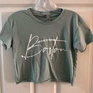 Boston Green Cropped Tee